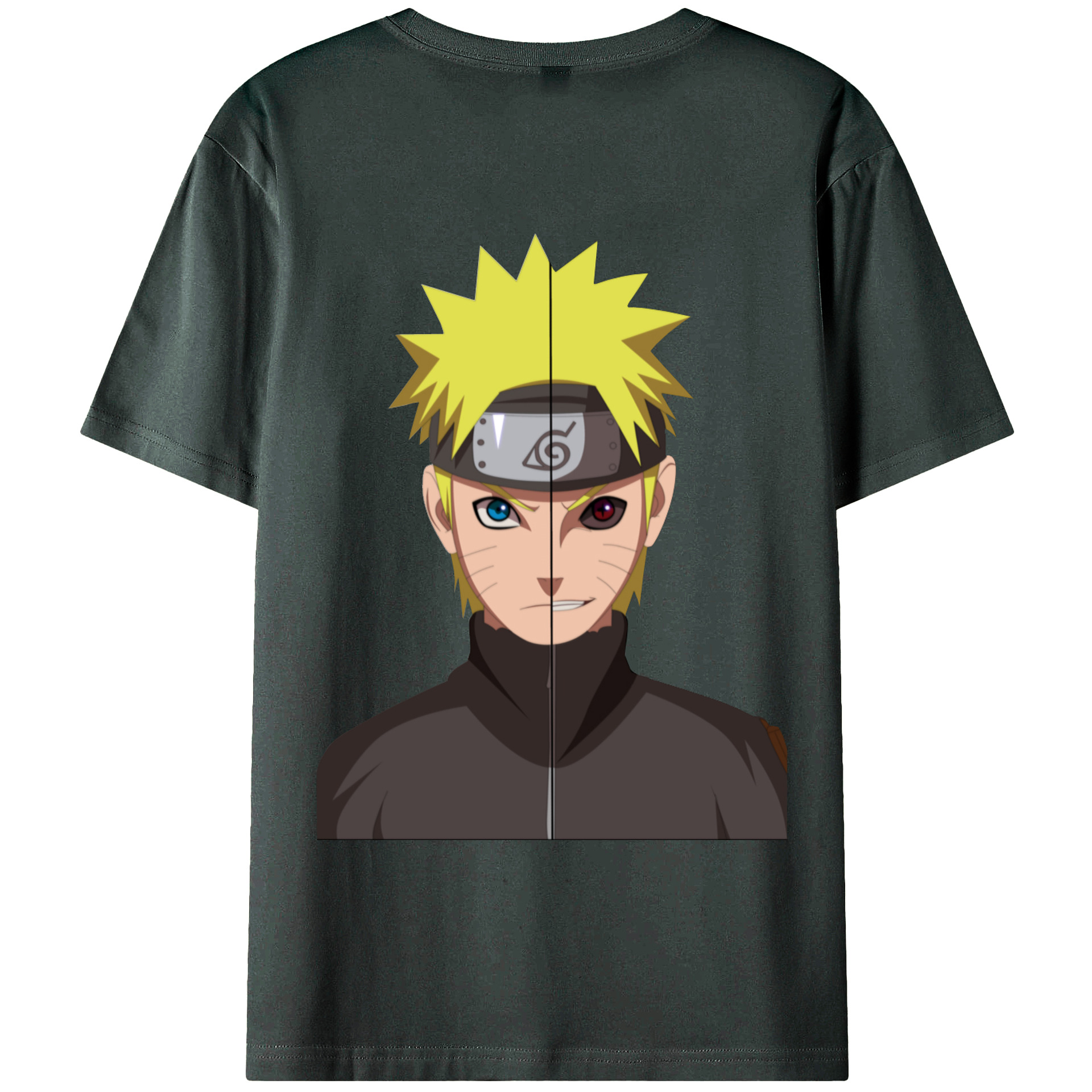 （画像用） NARUTO -ナルト- うずまき ナルト Uzumaki Naruto 綿100％ メンズ半袖Tシャツ（バックプリント） 通気性